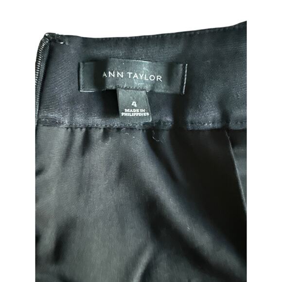 Ann Taylor Leopard Wool Blend Pencil Mini Skirt Black White Size 4 - Picture 6 of 7